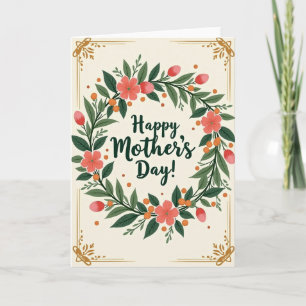 Floral Circle Mothers Day Card