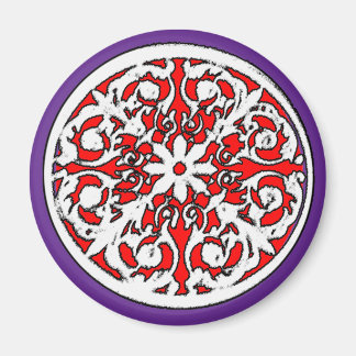 Floral Circle White Black2 jGibney The MUSEUM Zazz Magnet
