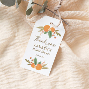 Floral Citrus Bridal Shower Favor Tag