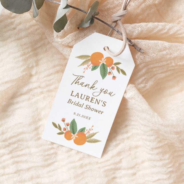 Floral Citrus Bridal Shower Favour Tag (Creator Uploaded)