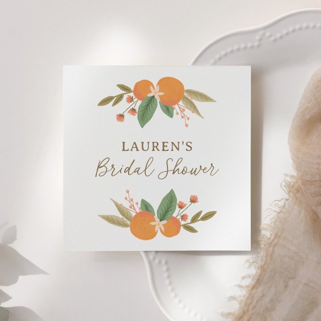 Floral Citrus Bridal Shower Napkin (Creator Uploaded)
