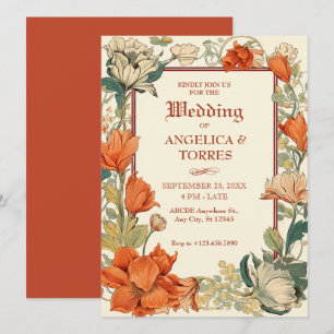 Floral Classic Artistic Wedding Invitation