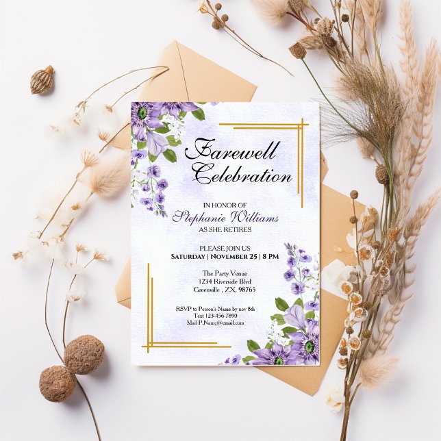 Floral Classic Elegant Women's Farewell Party  Invitation (Creator Uploaded)