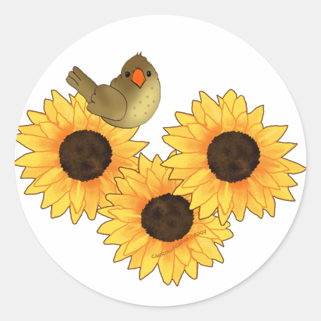 Floral Classic Round Sticker (Front)