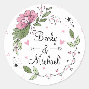 Floral Classic Round Sticker