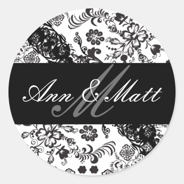 floral classic round sticker (Front)