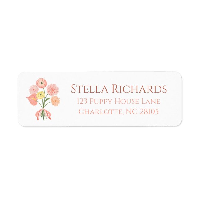 Floral classic spring grandmillenial address  (Front)