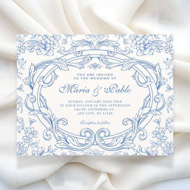 Floral classic vintage wedding  invitation (Creator Uploaded)