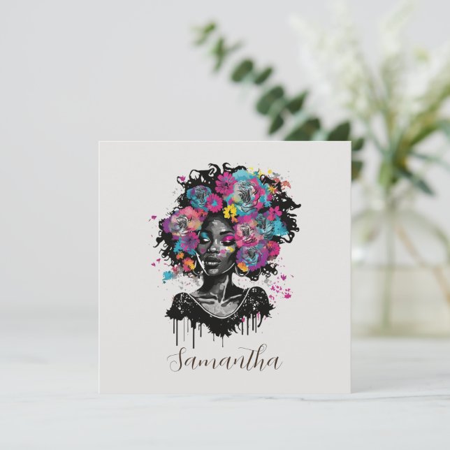 Floral Classy Afro Woman (Standing Front)