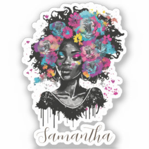 Floral Classy Afro Woman