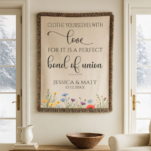 Floral Clothe Yourselves with Love Perfect Bond Throw Blanket