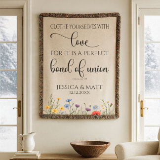 Floral Clothe Yourselves with Love Perfect Bond Throw Blanket
