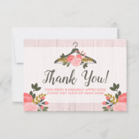 Floral Clothes Hanger Closet Boutique Thank You