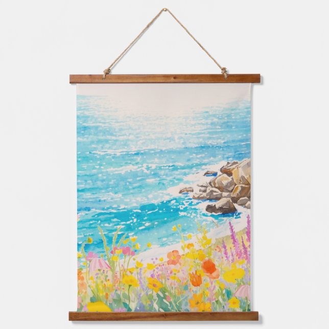 Floral Coast Art Hanging Tapestry (Front)