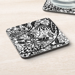 Floral Coaster Flowers and Leaves