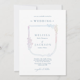 Floral Coat of Arms Wedding Invitation