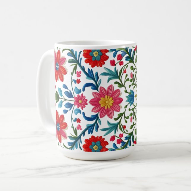 floral coffee mug (Front Left)