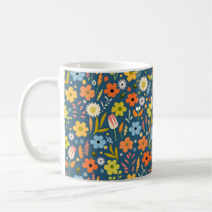 floral coffee mug