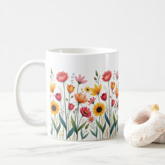Floral Coffee Mug – Colourful Flower Ceramic Cup