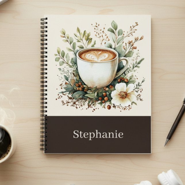 Floral Coffee Mug Personalized Notebook (Creator Uploaded)