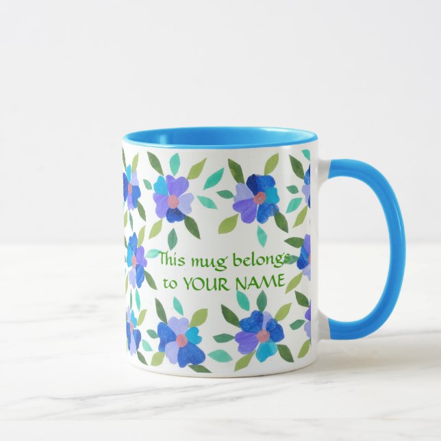 Floral Coffee Mug to Personalise (Right)