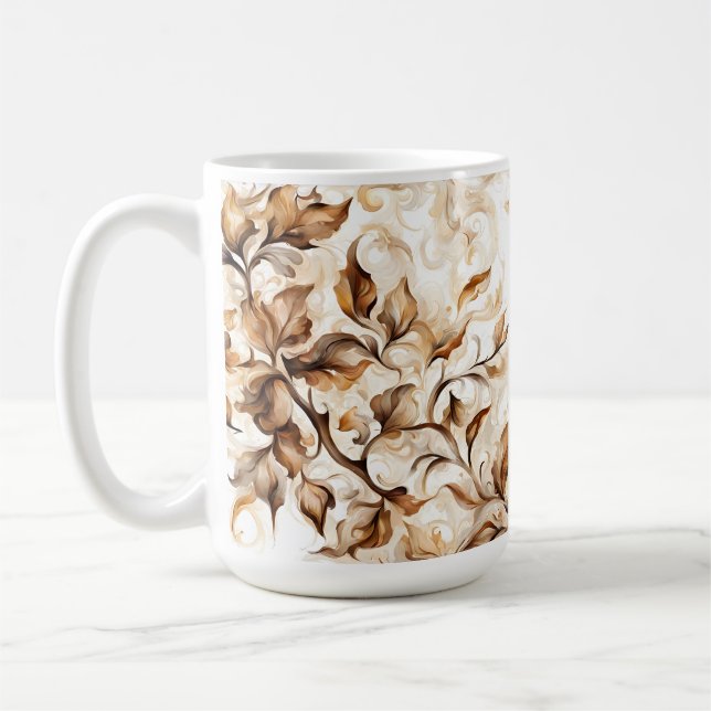 Floral Coffee stained pattern - Coffee Addicts Mug (Left)