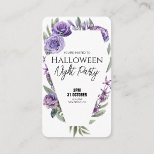 Floral Coffin Invitation Business Cards