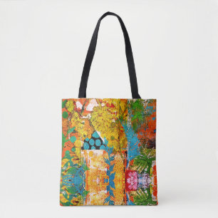 Floral Collage All Over Tote 