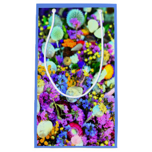 Floral collage colourful  small gift bag
