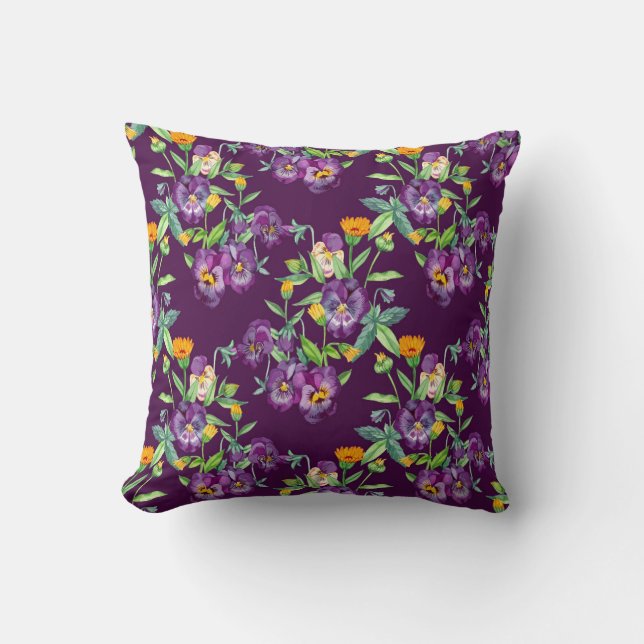 Floral collage, seamless pattern, abstract digital cushion (Front)