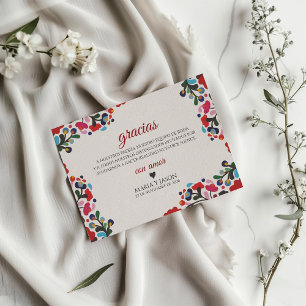 Floral Colorful Botanical Flowers Spanish Wedding Thank You Card