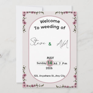 Floral Colorful Elegant Wedding Invitation