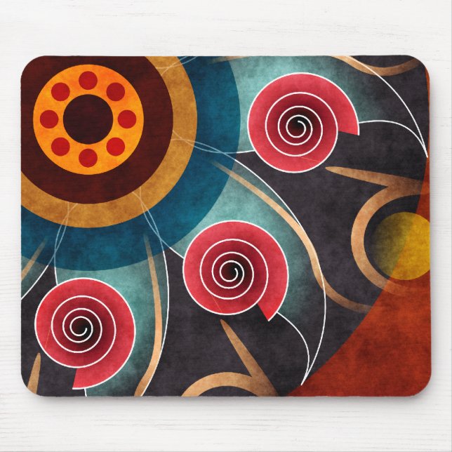 Floral Colour Abstract Vector Art Mousepad (Front)