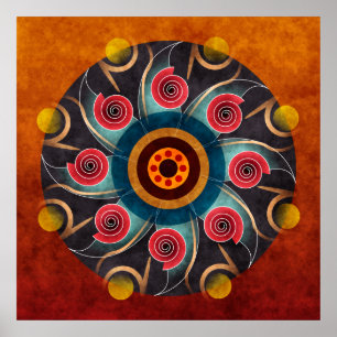 Floral Colour Abstract Vector Art Print