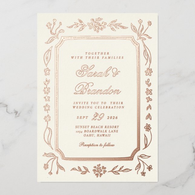 Floral Colour Minimalist Script Wedding (Front)