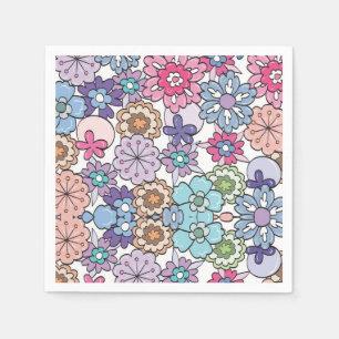 Floral colour pattern napkin