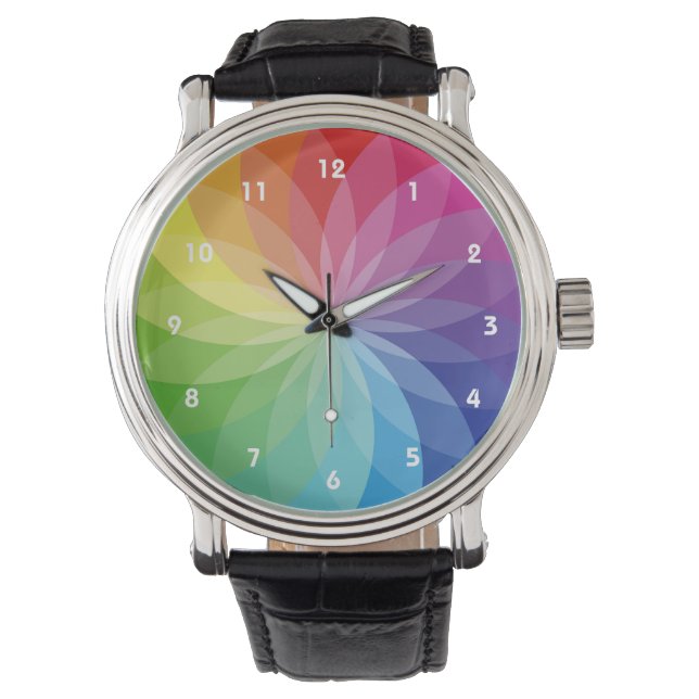 Floral Colour Wheel Design Watch (Front)