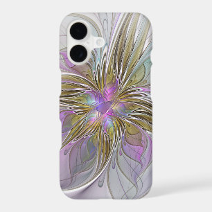 Floral Colourful Abstract Fractal With Pink & Gold