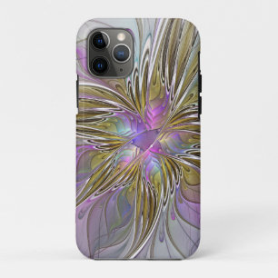 Floral Colourful Abstract Fractal With Pink & Gold iPhone 11 Pro Case