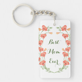Floral Colourful Cute Custom Mother's Day  Key Ring