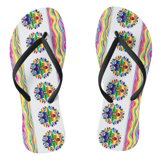 Floral Colourful Flip Flops (Footbed)