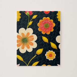 Floral Colourful Flowers Jigsaw Puzzle