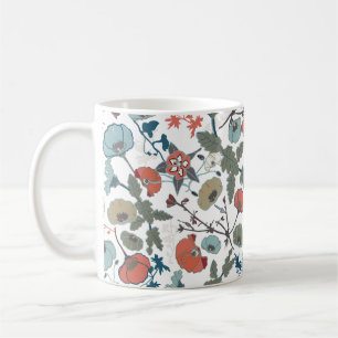 Floral Colourful Joyful Blue Orange Green Flowers Coffee Mug