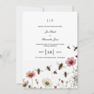 floral colourful summer invitation