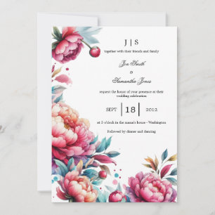 floral colourful summer invitation