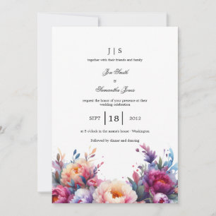 floral colourful summer invitation