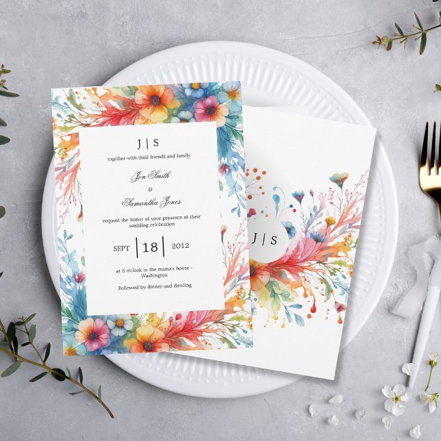 floral colourful summer invitation (Creator Uploaded)