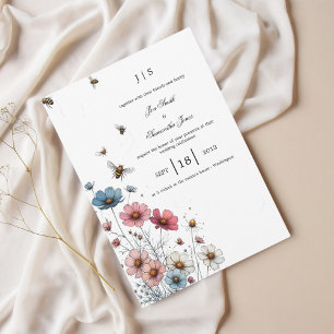 floral colourful summer invitation