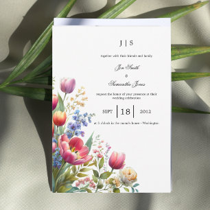 floral colourful summer invitation