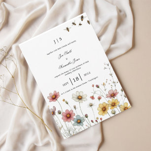 floral colourful summer invitation